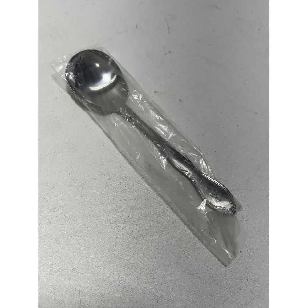 Vintage Stainless Korea Sugar Spoon Floral Scroll Monogram J NOS